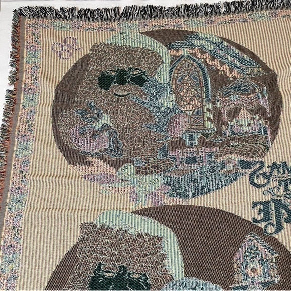 Chatham VTG tapestry woven Christmas Santa throw blanket - Picture 10 of 14